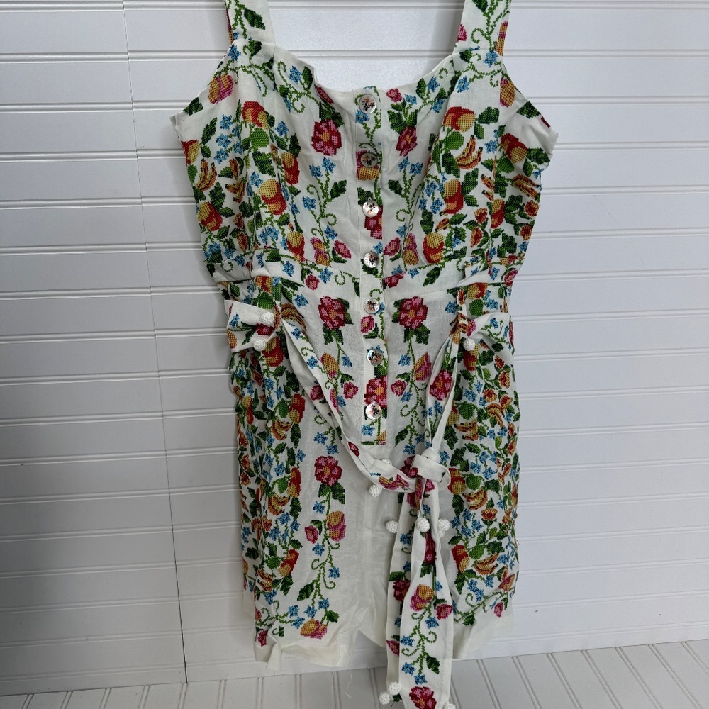 FARM Rio White Floral Embroidered Romper - Picture 4 of 6